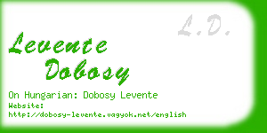 levente dobosy business card